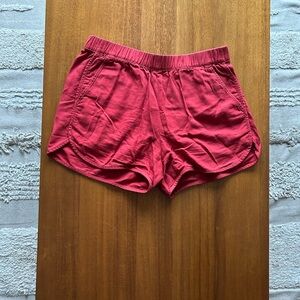 Madewell Pull-On Shorts in Red